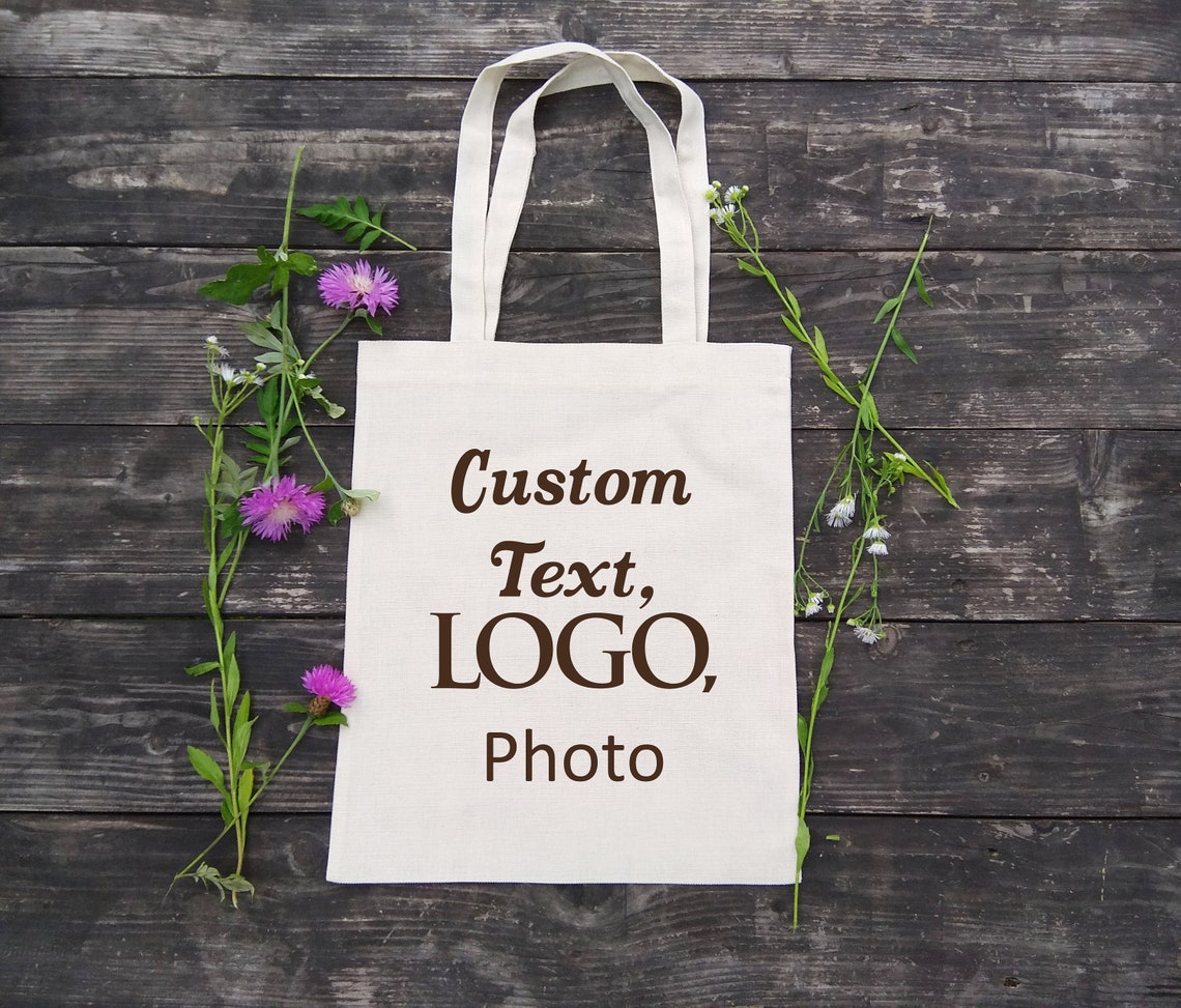 Custom Engraved Personalised Canvas Tote Bag Shoulder Bag Etsy