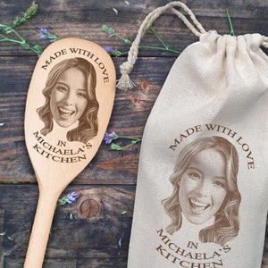 Your Best Friends Face On Wooden Spoon Engraved Personalised Bespoke Face Custom Name Spoon Birthday Gift Housewarming Gift for Chef Cook