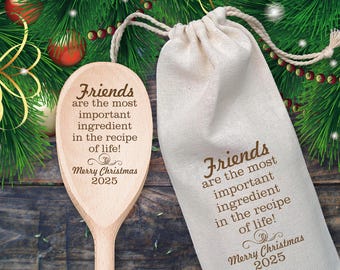 Merry Christmas Spoon Thank You Gift For Friends Important Ingredient In Life Holiday Party