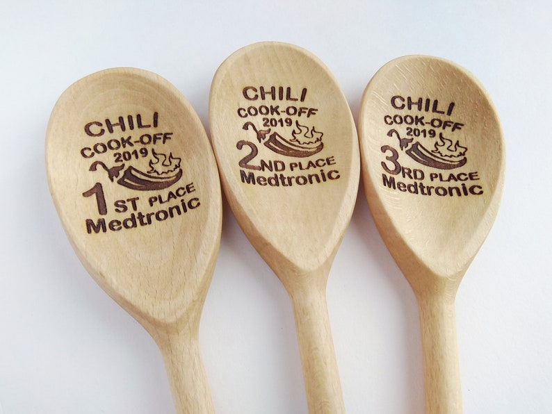 Chili Cook Off Set of 3 Wooden Spoons 1st 2nd 3rd Places | Etsy