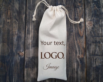 Custom Bag Logo Natural Burlap Wrapping 14"x6" Jute Bag Gift Wedding Shower Favors