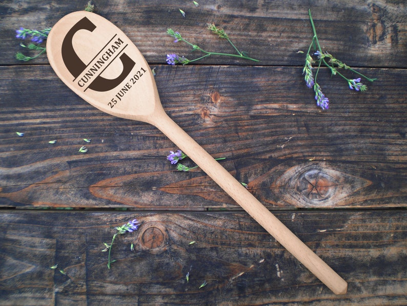 Personalized Wooden Spoons Laser Engraved Spoon Wedding Shower Etsy