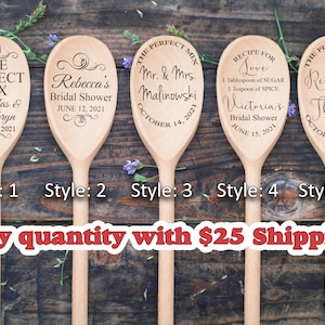 Personalized Wooden Spoon Bridal Shower Spoon Wedding Spoon Housewarming Gift Wedding Gift Mother Of The Bride Groom Custom Engraved Utensil