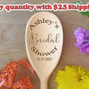 Bridal Shower Gift Engraved Wooden Spoon Custom Engraved Wood Spoon Wedding Shower Favor Kitchen Gift Wedding Spoon Gift Wedding Favor