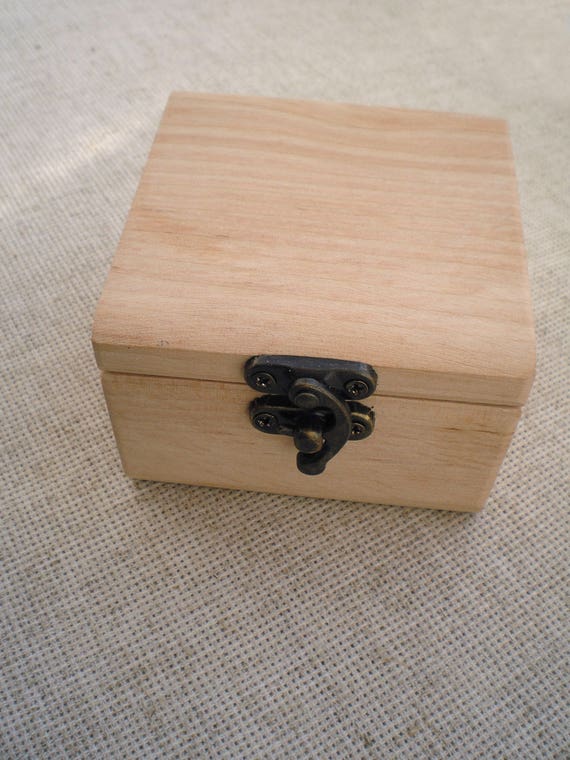 Wooden Ring Box Unfinished Wedding Jewelry Natural Diy Small Blank Wood Personalized Laser Engravable For Decoupage