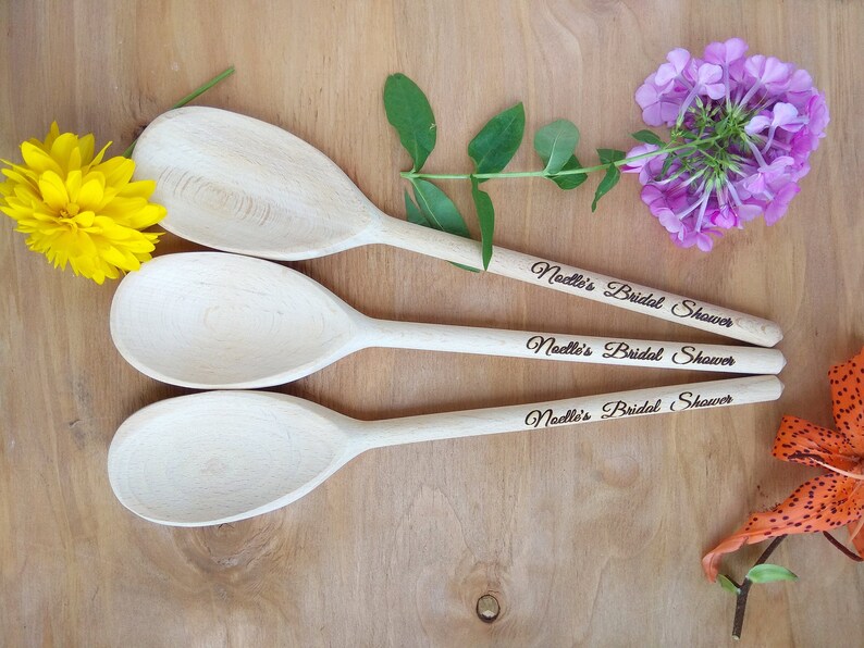 Bulk Wooden Spoons Personalised Wedding Favor Bridal Shower Etsy