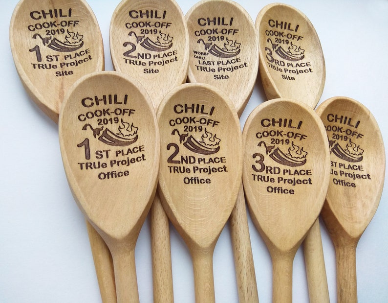 Chili Cook Off Set of 3 Wooden Spoons 1st 2nd 3rd Places | Etsy