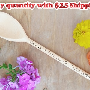 Personalized Wooden Spoons Bulk Wedding Favor Bridal Shower Favors Cooking Party Favor Rustic Wedding Favors Custom Engraved Valentines Day
