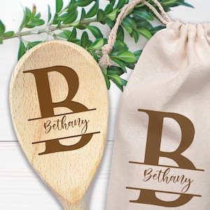 Wood Burned Cooking Spoons Monogram Personalized Laser Engraved Wood Spoon Easter Gift Bridal Shower Gift Wedding Gift Mother’s Day Gift
