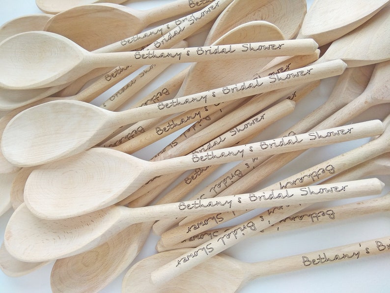 Personalized Wooden Spoons Bulk Wedding Favor Bridal Shower Etsy