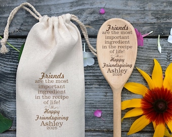 Personalized Spoon Custom Friendsgiving Favor Birthday ThankYou Gifts For Friends Most Important Ingredient Life