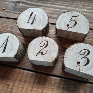 Engraved Wedding Table Numbers Rustic Table Decor Log Slice Wooden Table Number Wedding Reception Decor Bridal Shower Wedding Centerpieces