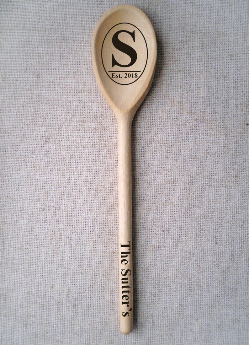 Personalized Wooden Spoon Custom Engraved Monogram Serving Etsy