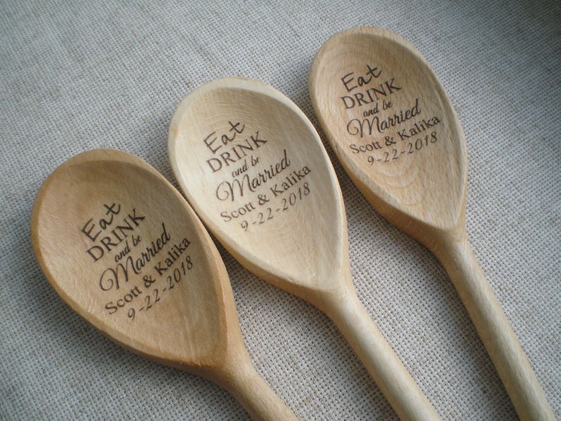 Custom Wood Spoon Engraved Spoons Personalized Eat Drink & Be Etsy