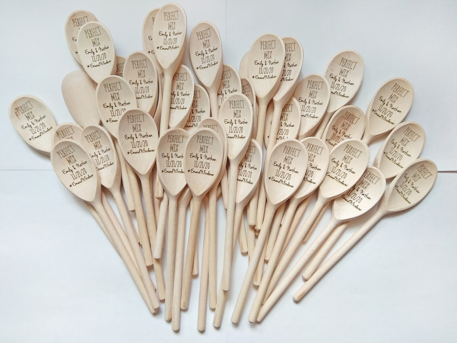 The Perfect Mix Bulk Wooden Spoons Personalized Bridal Shower Etsy