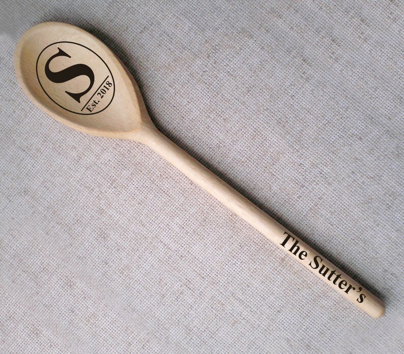 Personalized Wooden Spoon Custom Engraved Monogram Serving Etsy