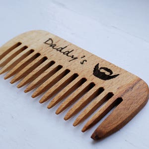 Beard Comb Fathers Day Gift Daddys Beard Comb Custom Gift from Daughter to Dad Mustache Comb Handmade Wooden Pocket Comb Beard Grooming Kit