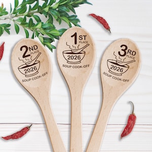 Soup Cook-off Prizes Wooden Spoons Personalized Chili Cook Off Prize Contest Awards Winner Trophy
