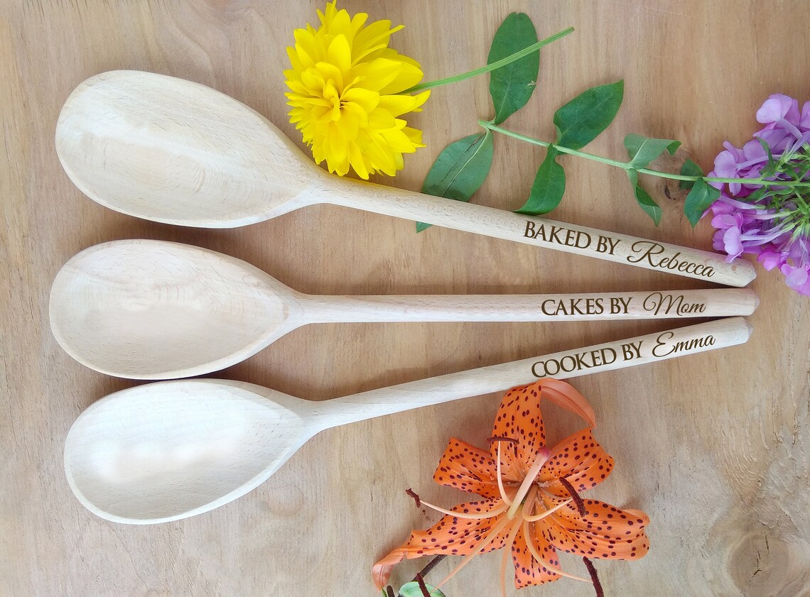 The Perfect Mix Spoon Bulk Order Wooden Spoons Custom Laser Etsy