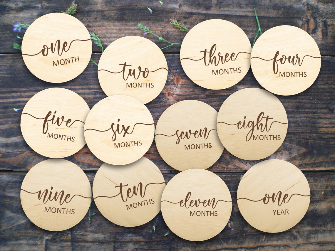 Baby Milestone Cards Wooden Milestone Signs Monthly Photos - Etsy