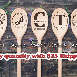 Monogram Spoon Personalized Wooden Spoon Father&#39;s Day Gift Wedding Gift Mother Of The Bride Groom Custom Wedding Shower Engraved Utensil