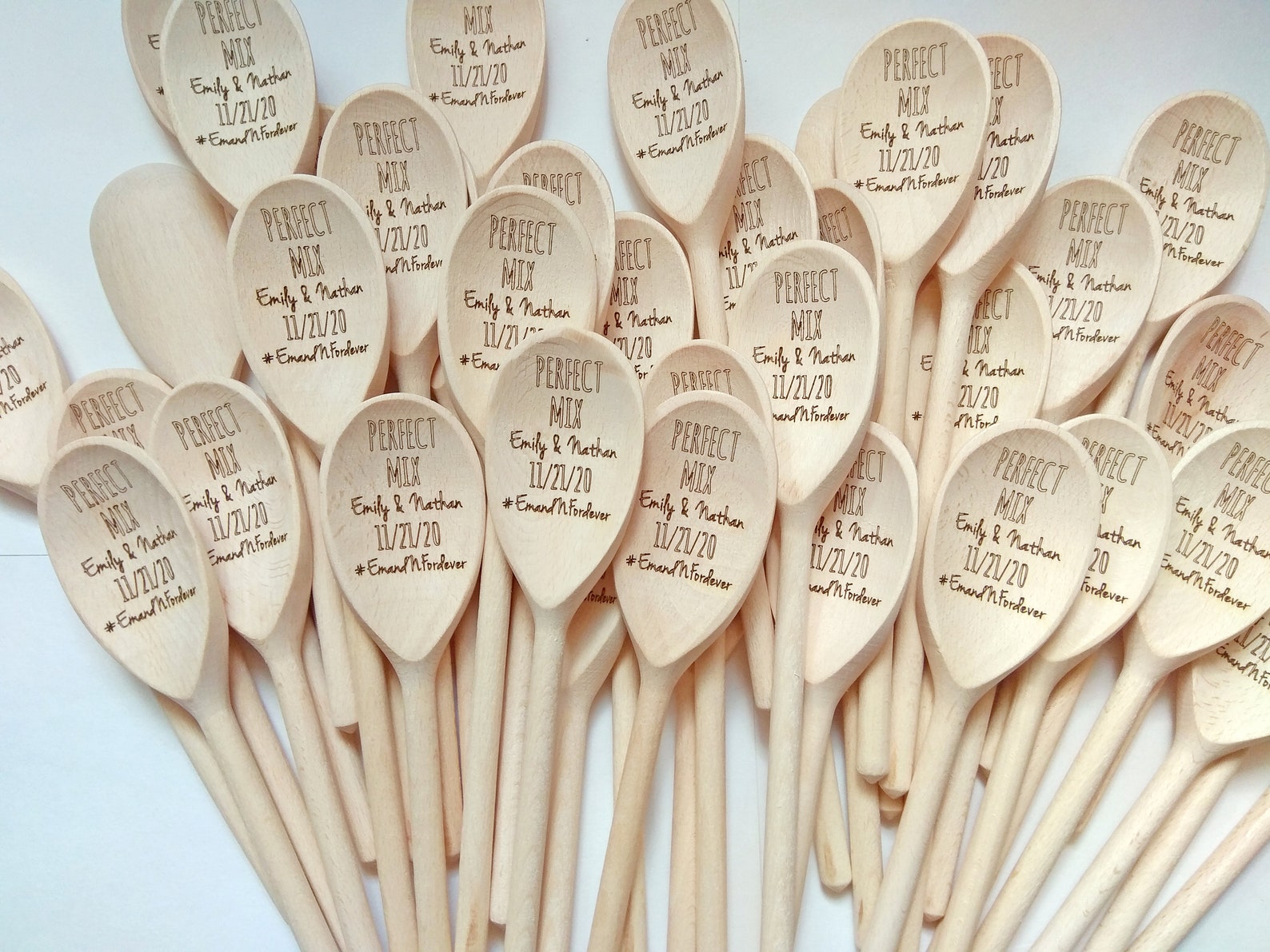 The Perfect Mix Bulk Wooden Spoons Personalized Bridal Shower Etsy