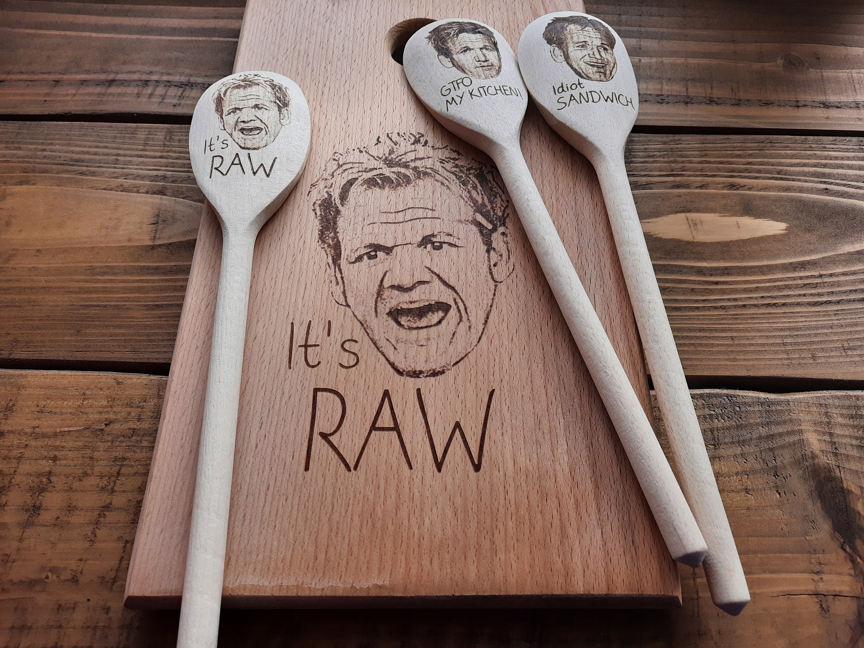 Gordon Ramsey Cutting Board Gordon Ramsay Spoons Ultimate Etsy