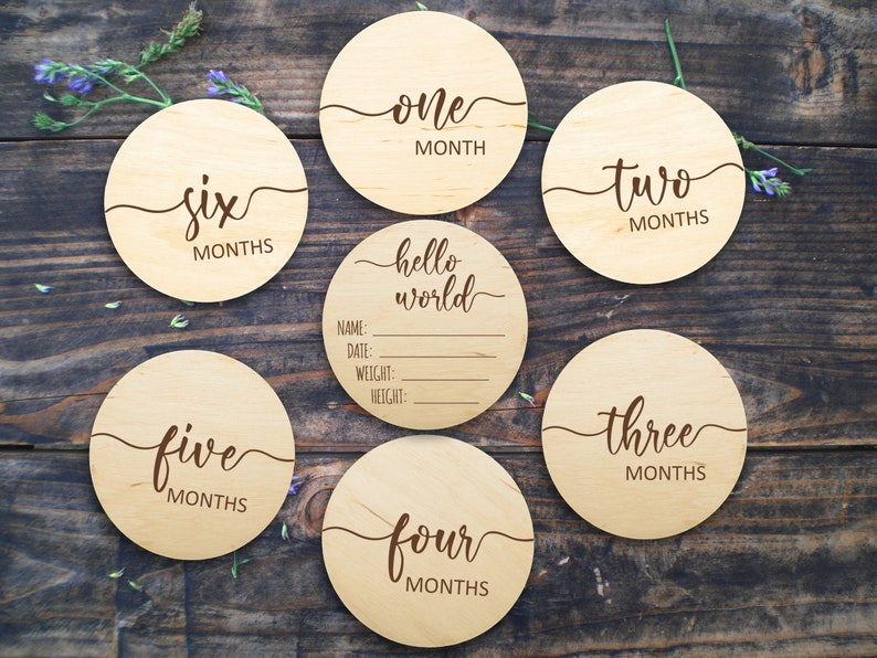 Baby Milestone Cards Wooden Milestone Signs Monthly Photos - Etsy