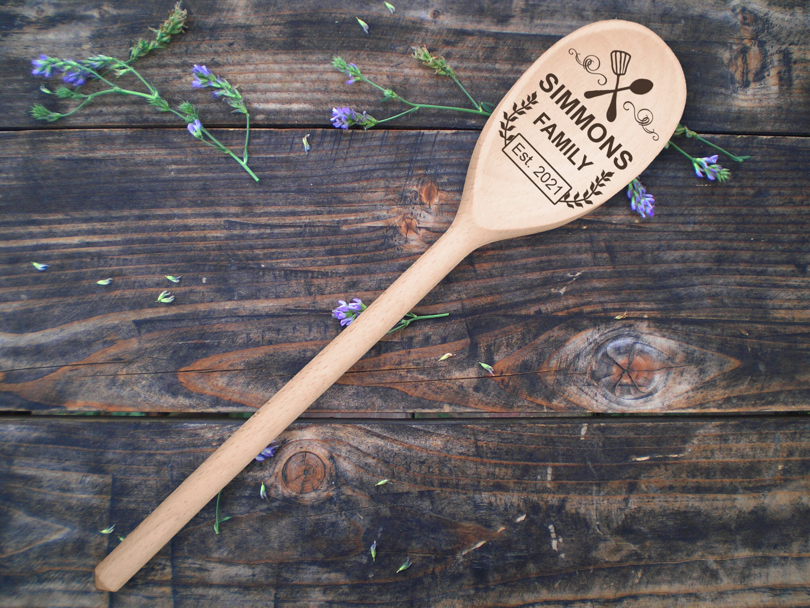 Personalized Wooden Spoons Laser Engraved Spoon Wedding Shower Etsy