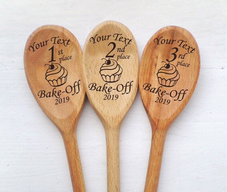 Bake Off Prize 3 Wooden Spoons for 1st 2nd 3rd Places Baking Etsy