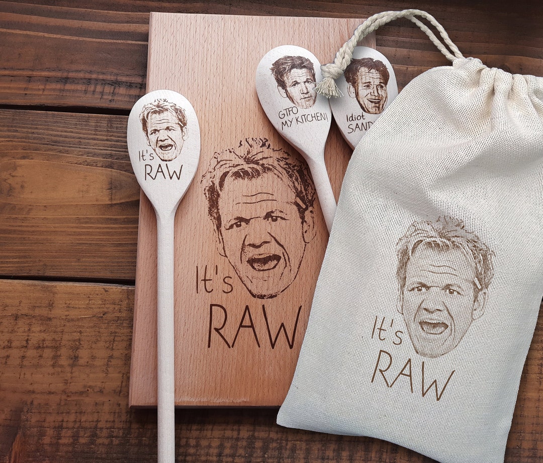 Gordon Ramsay Cutting Board & 3 Spoons Christmas Gift Ultimate Hells