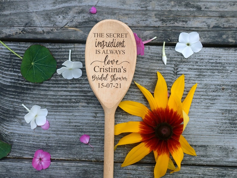 Bridal Shower Gift Engraved Wooden Spoon Bulk Favor Wedding Etsy