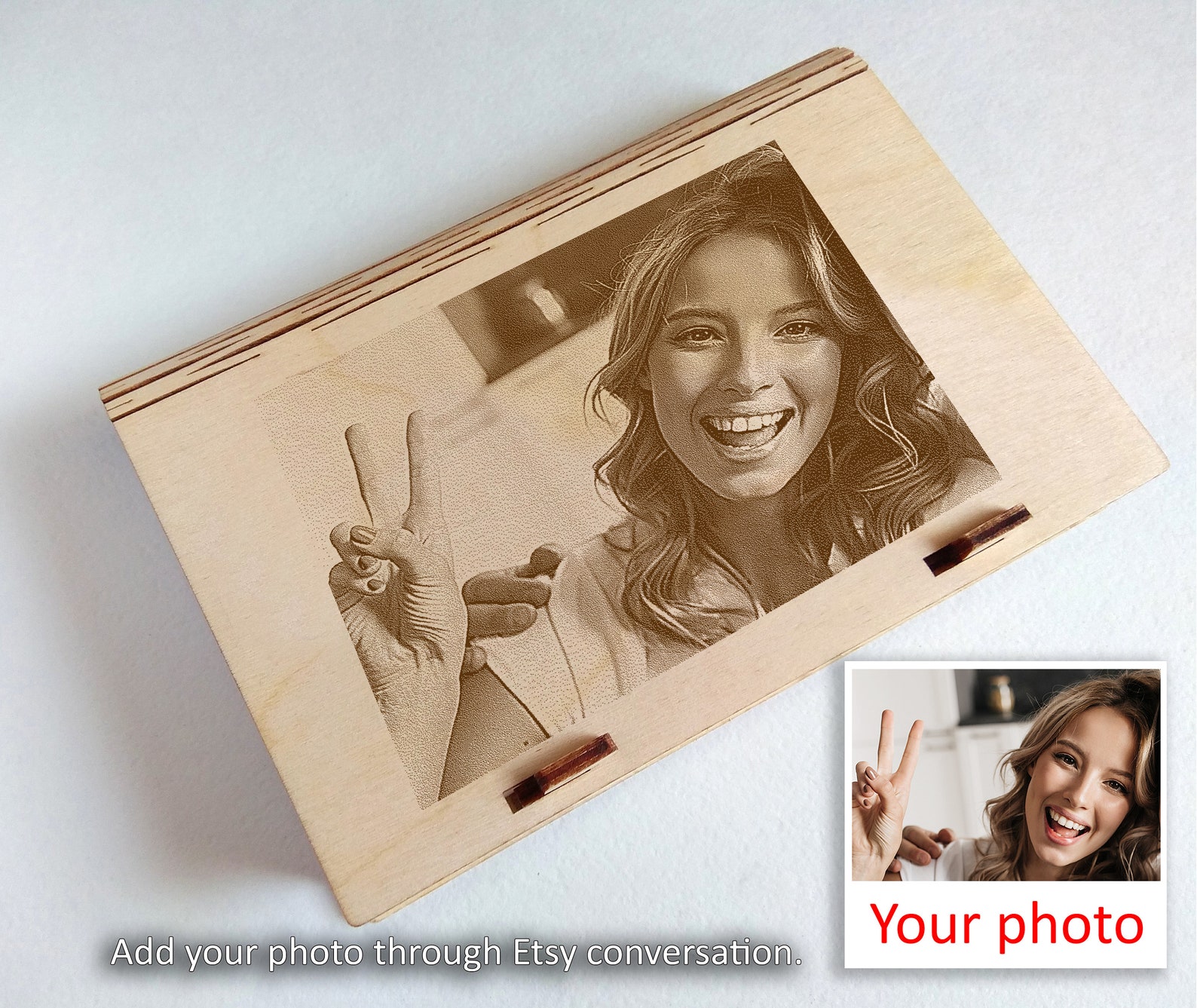 Photo Engraved Box Custom Photo on Box Personalized Box Couples ...