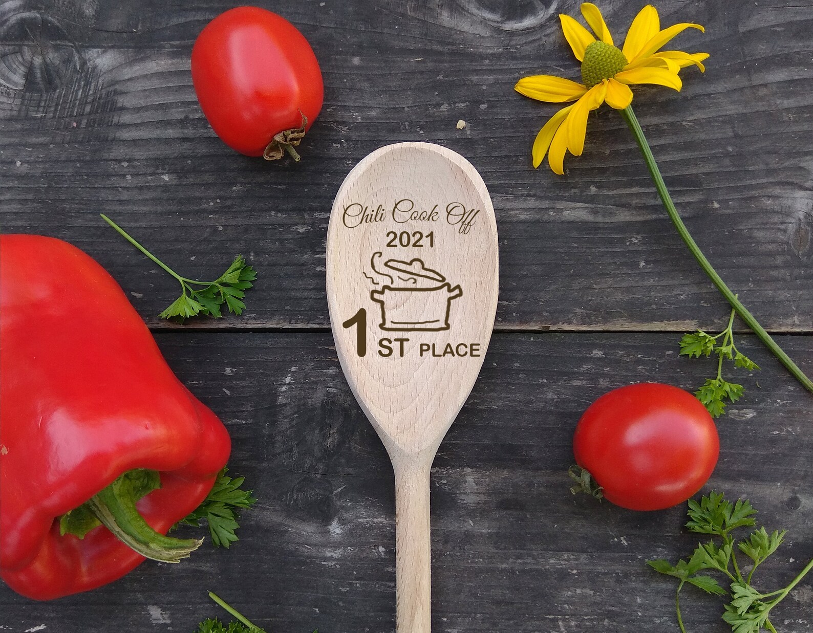 Chili Cook Off Prize Wooden Spoons Chili Cook Off Awards Cook | Etsy