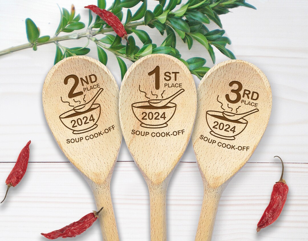 Chili Cook Off Prizes Wooden Spoons Set Of 3 Soup Cook Off Champion 