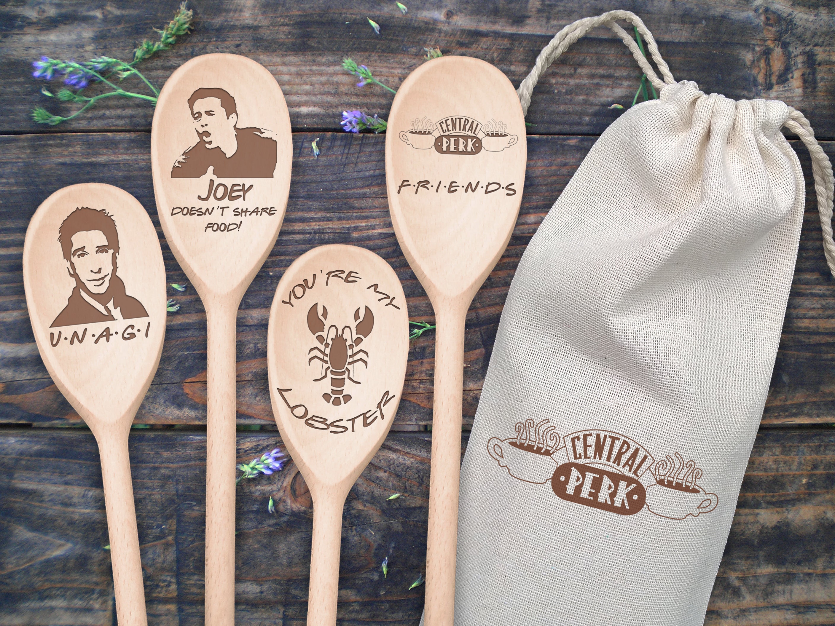 You're my Lobster Wooden Utensil Set Friends Spoons Set of Etsy
