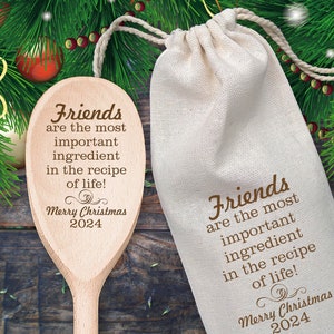 Merry Christmas Spoon Thank You Gift For Friends Are The Most Important Ingredient In The Recipe Of Life Friendsgiving Bridal Shower Gift