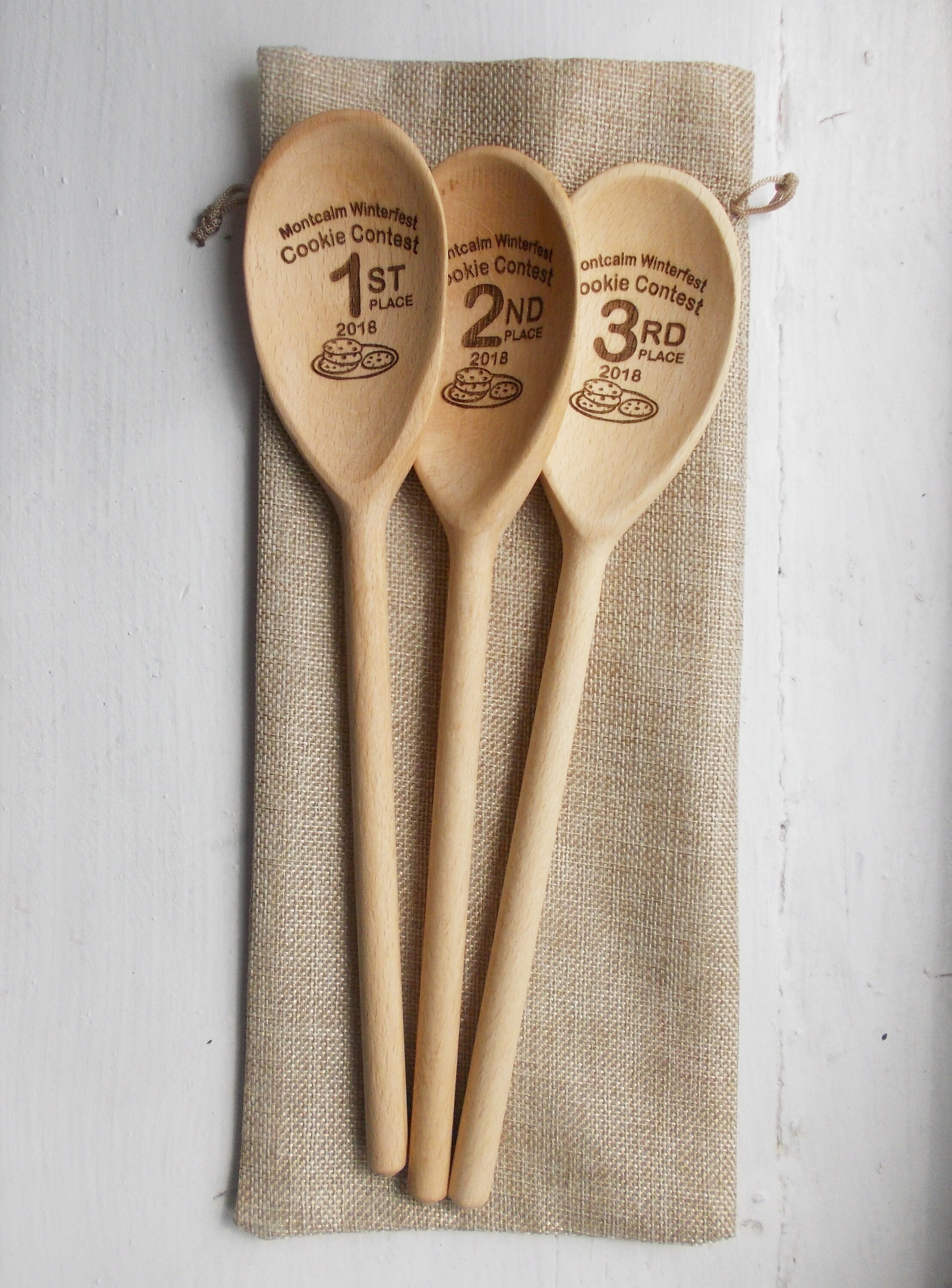 Cookie Contest Award 3 Wooden Spoons Personalized Dessert Etsy