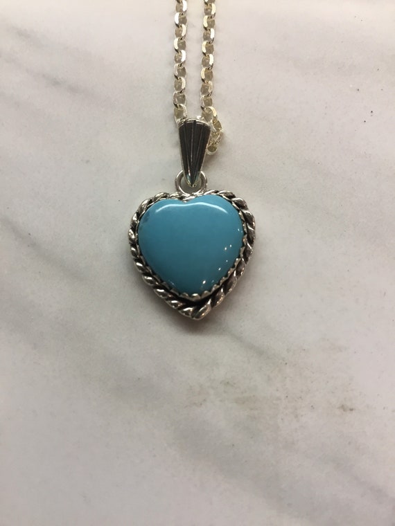 Turquoise silver heart