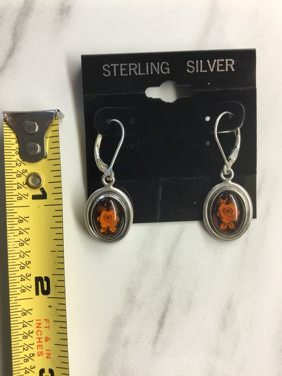 Baltic Amber rose earrings - image 10