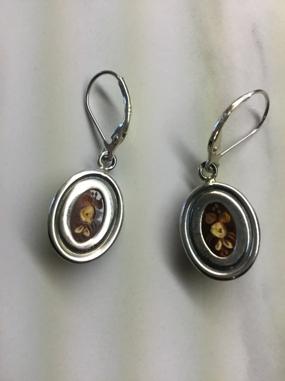 Baltic Amber rose earrings - image 6