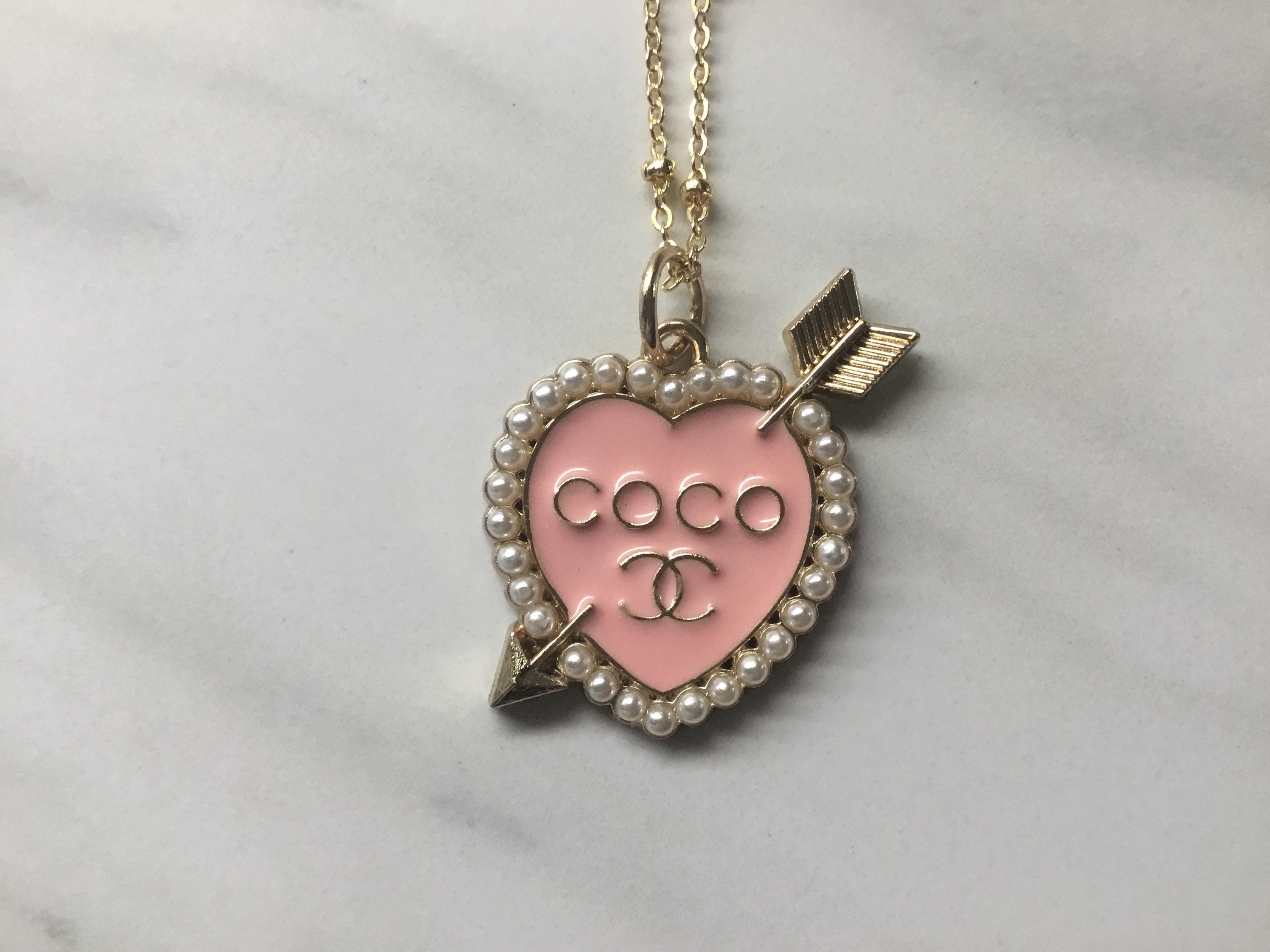 Chanel Pink and Black Heart Buttons Pink Heart CC Button Necklaces - Pink or Black - Designer  main image 4