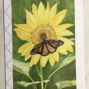 Sonnenblume, innen blanko. Kann für alle Anlässe verwendet werden Geburtstage, Freundschaft, Muttertag, Vatertag usw.