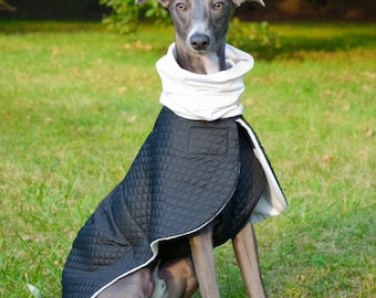 Quilted whippet coat - black&white