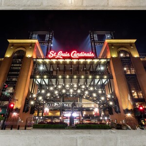 St Louis Cardinals Busch Stadium Print, Cardinals Baseball Gift Idea, Stan Musial Statue, St Louis Cardinals Fans, St Louis Canvas or Print