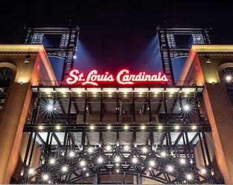 St Louis Cardinals Busch Stadium Print, Cardinals Baseball Gift Idea, Stan Musial Statue, St Louis Cardinals Fans, St Louis Canvas or Print