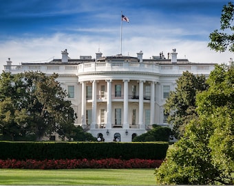 White House Print, Poster, Donald J. Trump, South Portico of the White House in Washington DC, Washington DC Print, Attorney Gift, Canvas