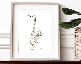 Saxophone Wall Art, Abstract Art, Music Wall Art, Gift for Jazz Music Lover, African American Art, Band Director Gift, Saxophonist Gift