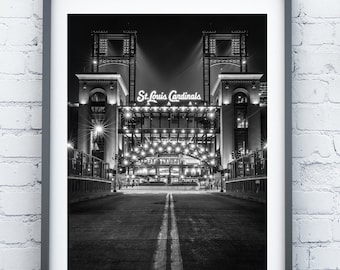 St Louis Cardinals Busch Stadium Print, Cardinals Baseball Gift Idea, Stan Musial Statue, St Louis Cardinals Fans, St Louis Canvas or Print