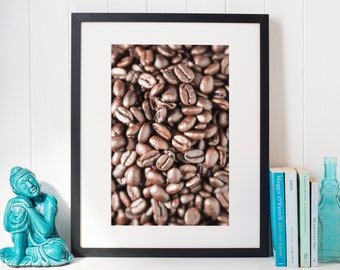 Coffee Bean Art, Coffee Gift, Coffee Poster, Gifts for Coffee Lovers, Coffee Kitchen Decor, Kitchen Wall Art, Coffee Wall Art Valentines Day